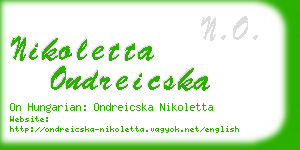 nikoletta ondreicska business card